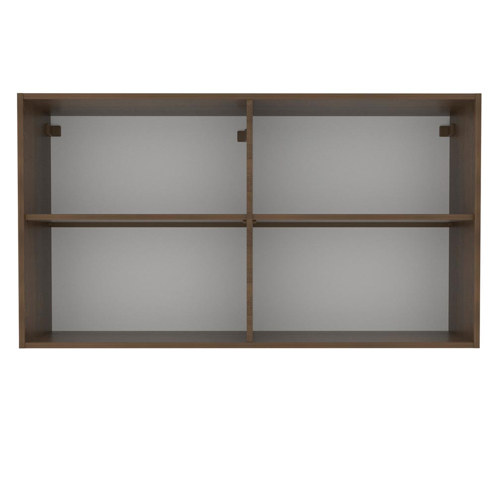 Armário Aéreo Madesa Lux 120 cm 2 Portas Rustic/Cinza