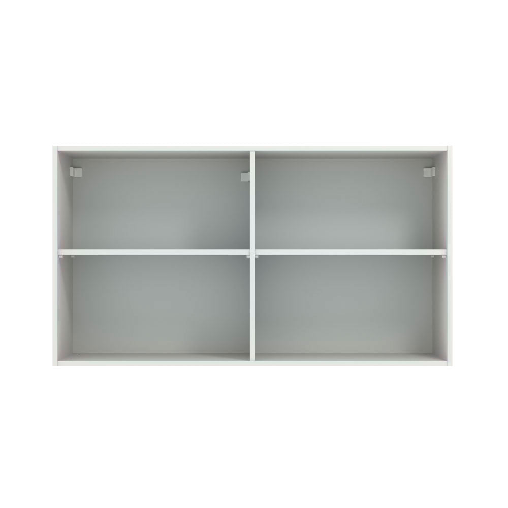 Armário Aéreo Madesa Lux 120 cm 2 Portas Branco/Cinza