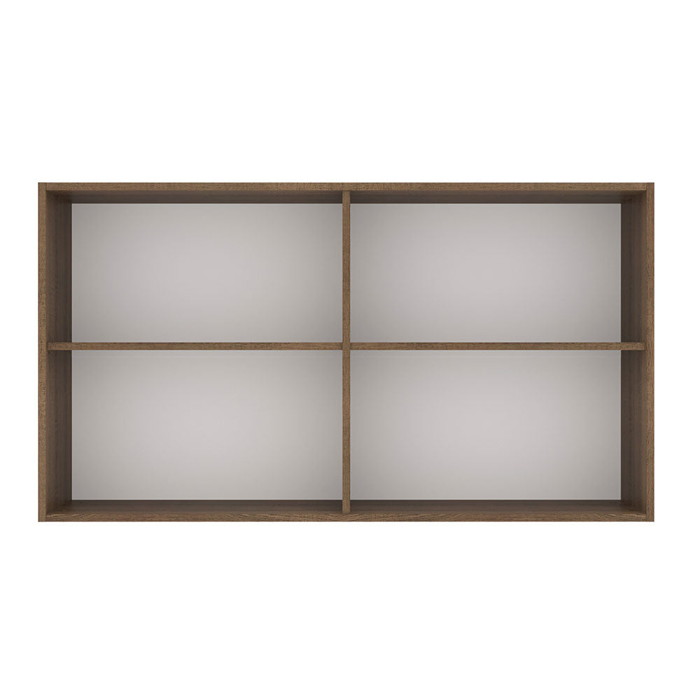 Armário Aéreo Madesa Lux 120 cm 2 Portas Rustic/Branco Veludo