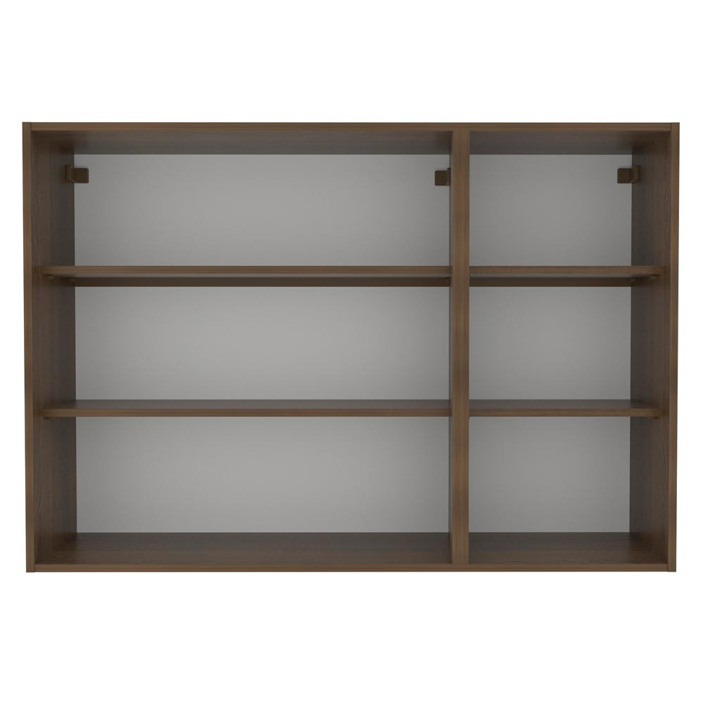 Armário Aéreo Madesa Lux 120 cm 3 Portas Rustic/Cinza