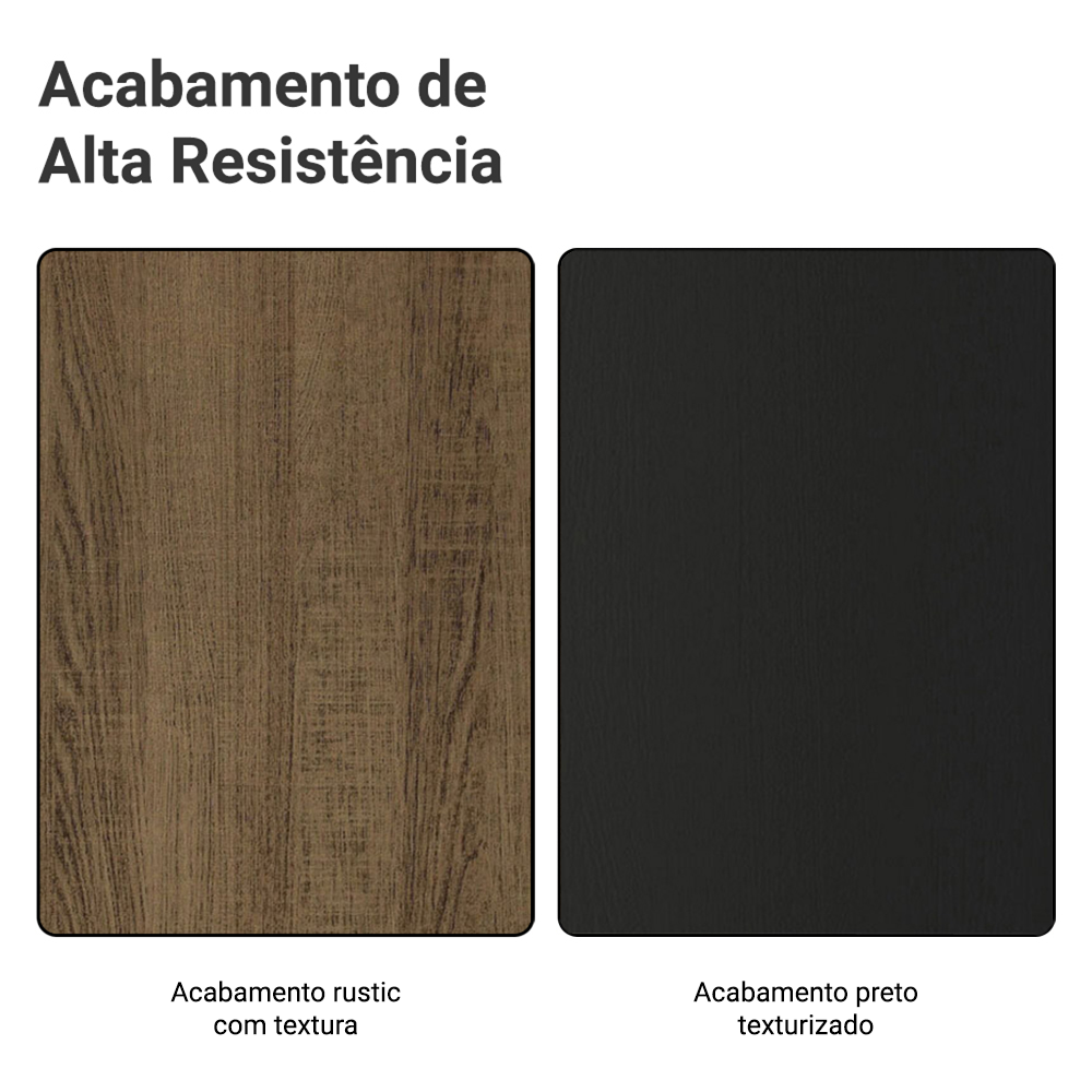 Armário Aéreo 50cm 1 Porta Rustic/Preto Glamy Madesa