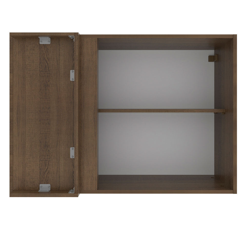 Armário Aéreo de Canto Madesa Glamy 1 Porta Rustic/Branco