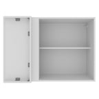 Armário Aéreo de Canto Madesa Glamy 1 Porta Branco/Preto