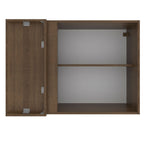 Armário Aéreo de Canto Madesa Glamy 1 Porta Rustic/Preto