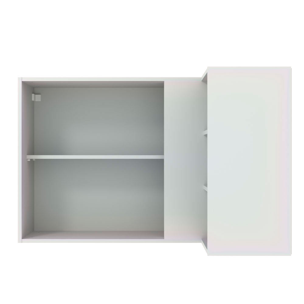 Armário Aéreo de Canto Madesa Glamy 1 Porta para linha de 60 cm de profundidade Branco/Preto