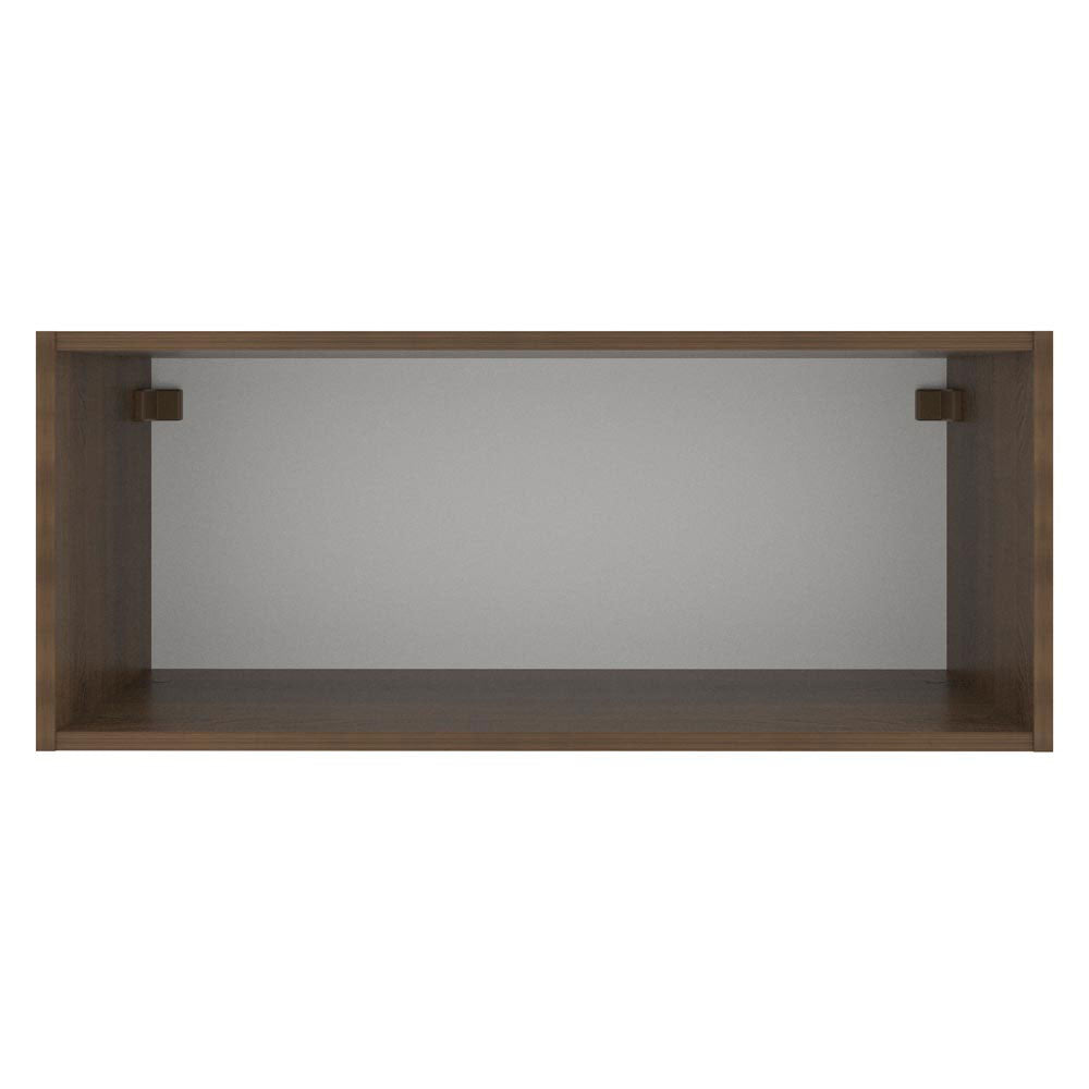 Armário Aéreo Madesa Lux 80 cm 1 Porta Basculante Rustic/Preto