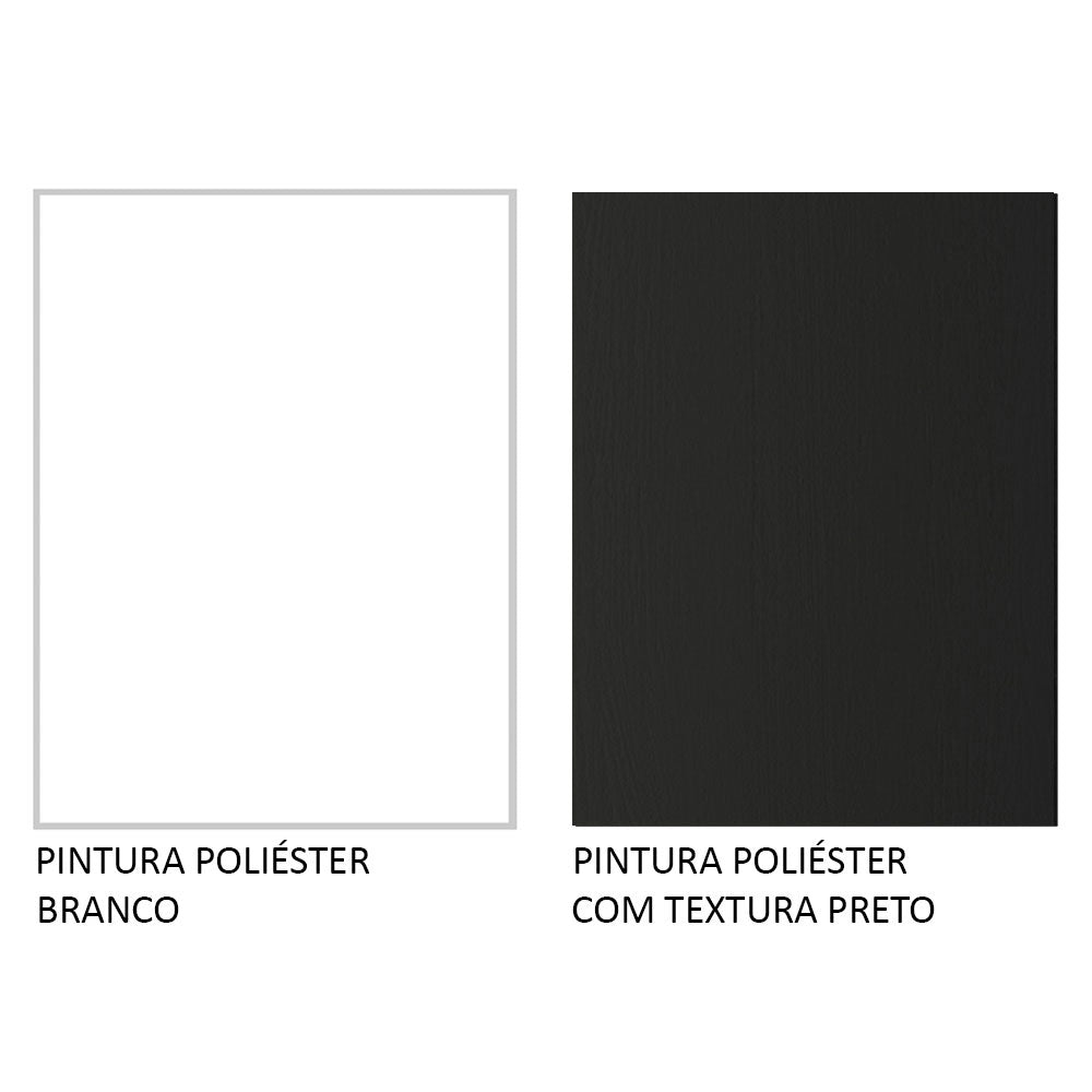 Torre Quente Madesa Agata 60 cm 1 Porta 3 Gavetas Branco/Preto