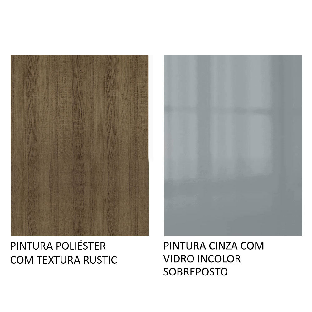 Porta-Geladeira Madesa Lux 1 Porta Basculante Rustic/Cinza