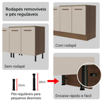 Armário de Cozinha Completa 549cm Rustic/Crema Agata Madesa 01