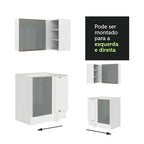 Armário de Cozinha Completa de Canto 546 x 60 cm Branco/Cinza Lux Madesa 01