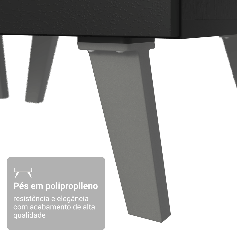 Armário de Cozinha Completa de Canto 445 cm Preto Nice Madesa 02