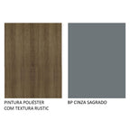 Cozinha Compacta Agata Madesa 4 Portas 3 Gavetas MDP Rustic/Cinza 225x120x52cm