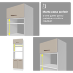 Armário de Cozinha Completa 340cm Branco/Crema Agata Madesa 01