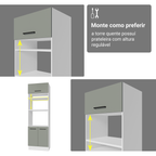 Armário de Cozinha Completa 340cm Branco/Cinza Agata Madesa 01