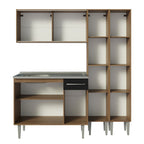 Armário de Cozinha Compacta 169cm com Pia Rustic/Preto Emilly Madesa 12