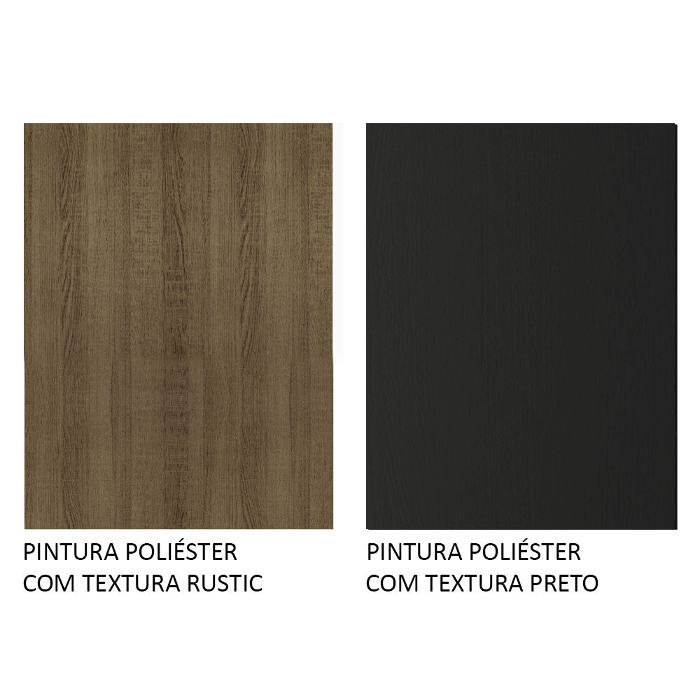 Armário de Cozinha Completa 293cm com Pia Rustic/Preto Emilly Madesa 08