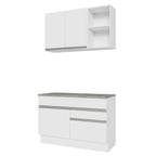 Armário de Cozinha Compacta 120cm Branco Glamy Madesa 08