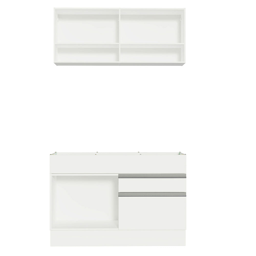 Kit Área De Serviço 120cm com Armário e Balcão Branco Madesa 01