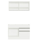 Kit Área De Serviço 120cm com Armário e Balcão Branco Madesa 01