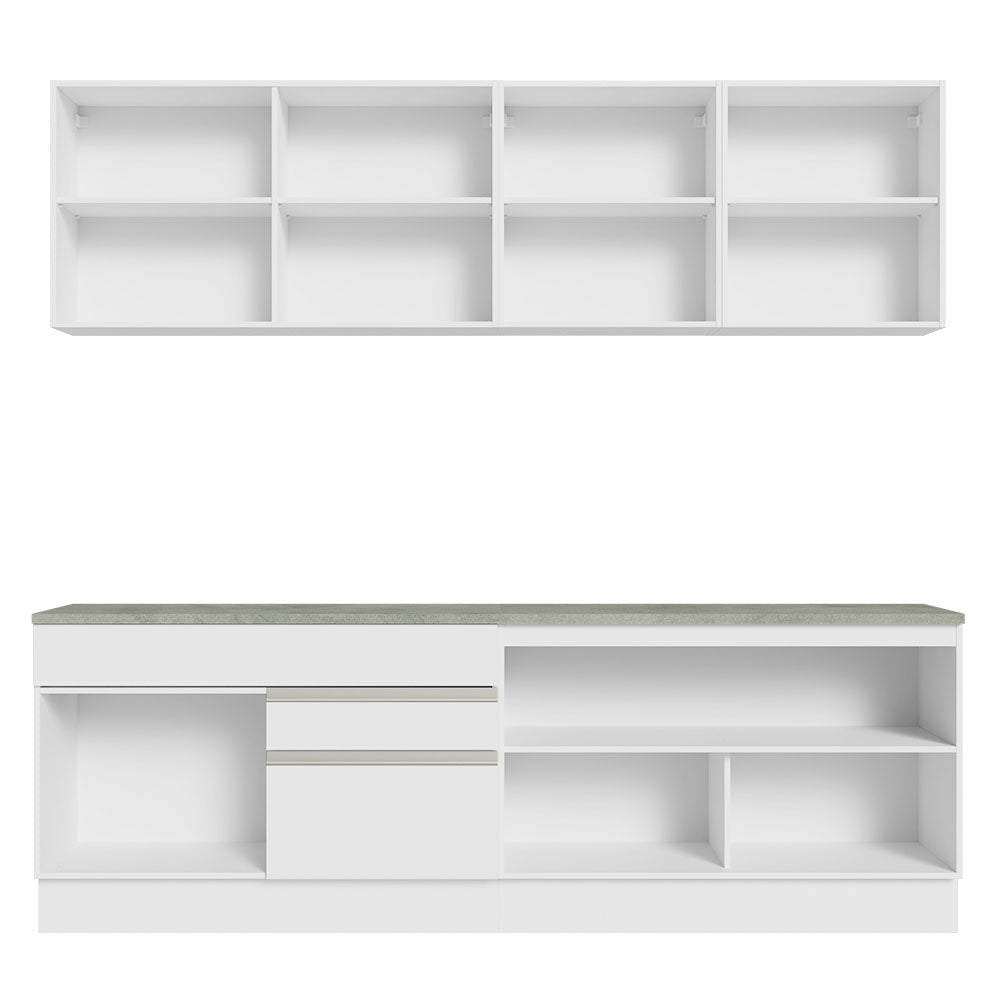Armário de Cozinha Completa 240cm Branco Glamy Madesa 06