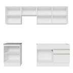 Armário de Cozinha Completa 240cm Branco Glamy Madesa 08