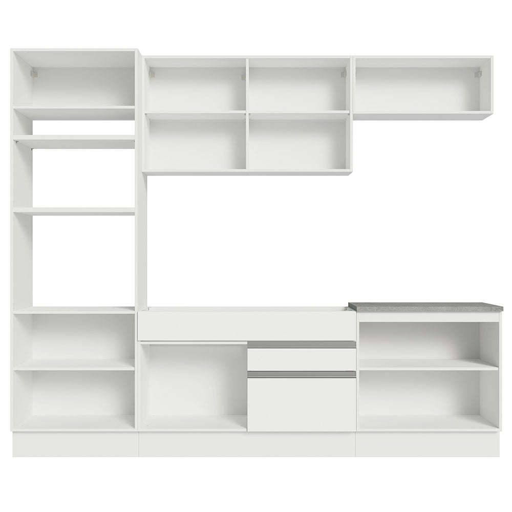 Armário de Cozinha Completa 270cm Branco Glamy Madesa 13