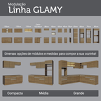 Armário de Cozinha Completa 270 cm Rustic Glamy Madesa 17