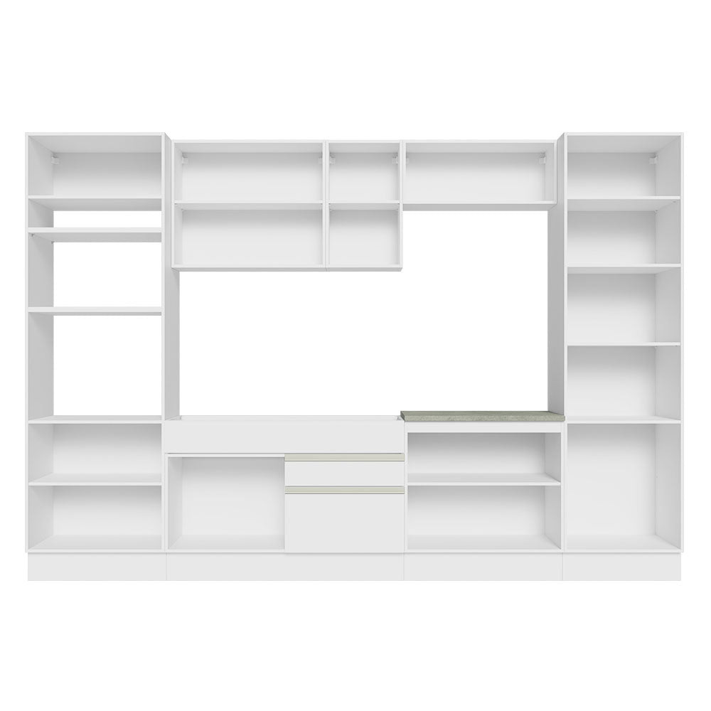 Armário de Cozinha Completa 330cm Branco Glamy Madesa 03