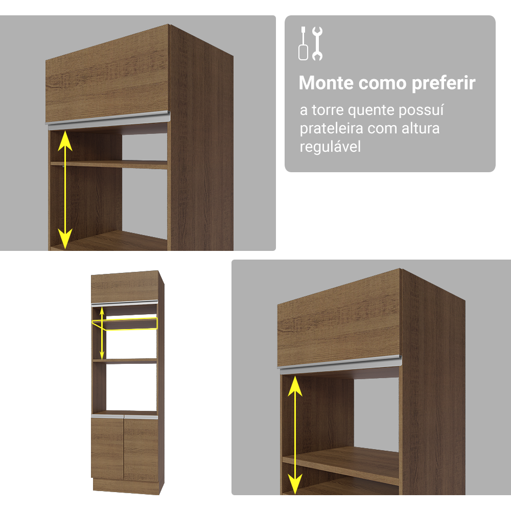 Armário de Cozinha Completa 340cm Rustic Glamy Madesa 01