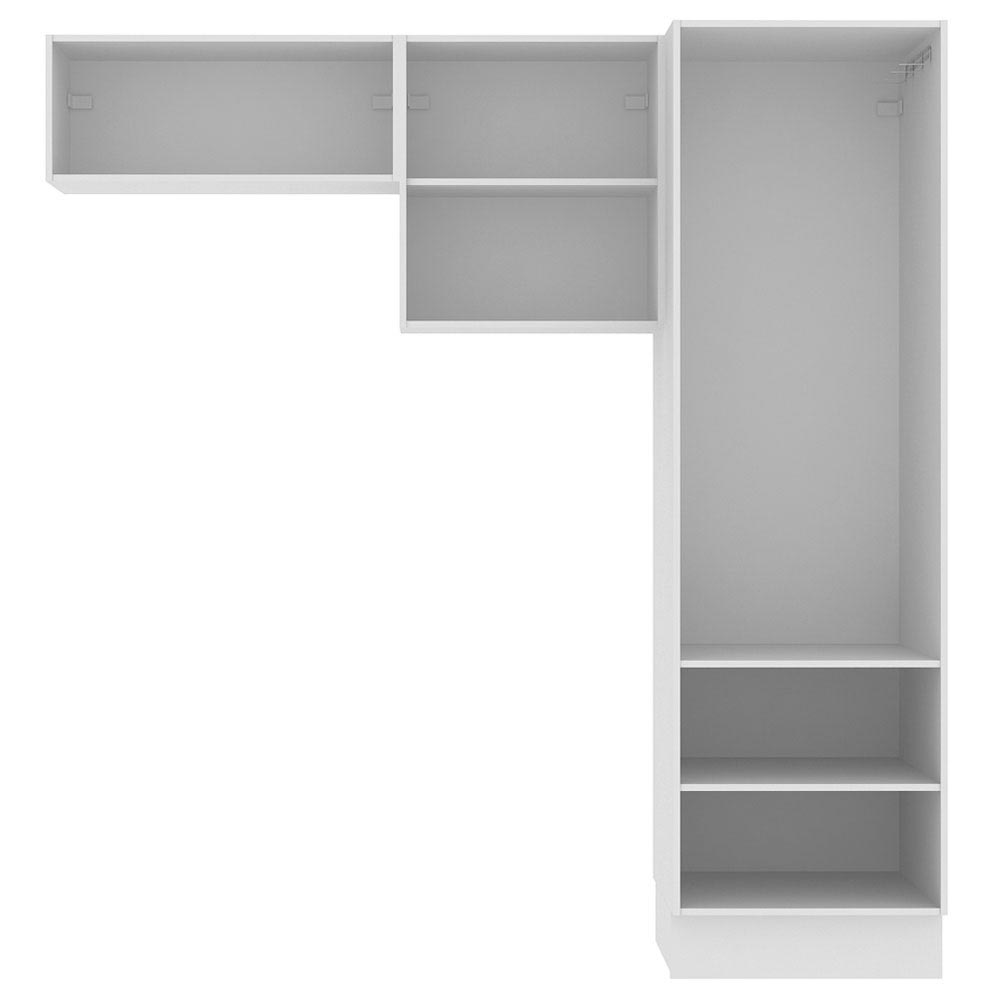 Kit Área De Serviço Madesa Acordes 100% MDF com 2 Armários e Torre Portas Branco Brilho