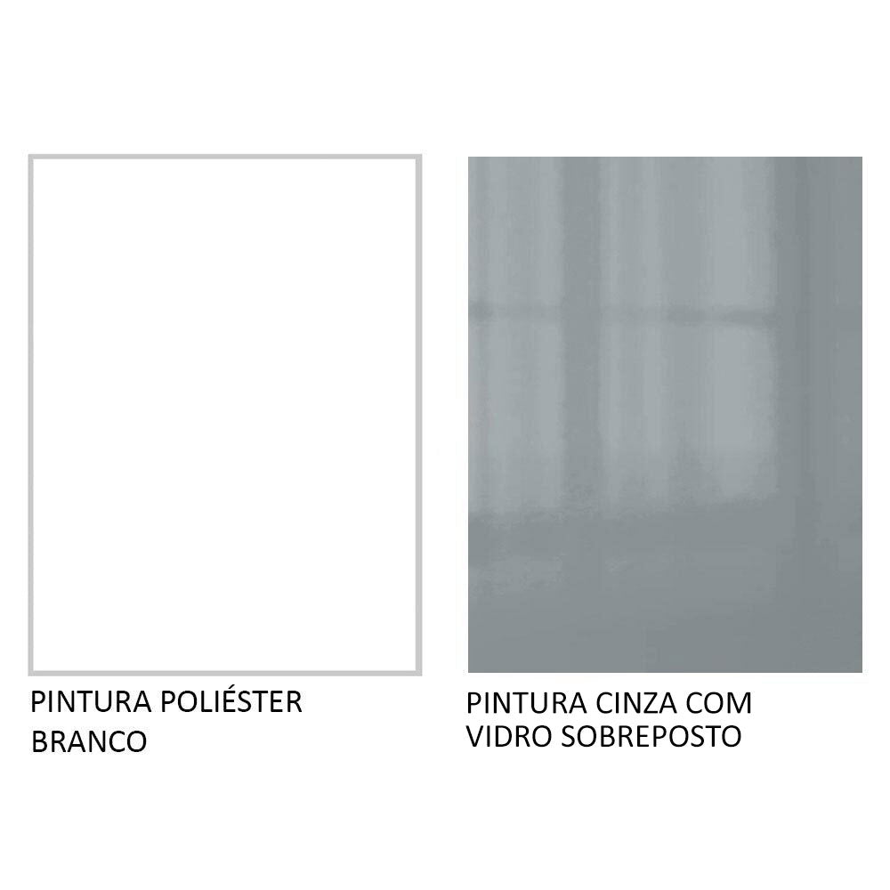 Armário de Cozinha Completa 270 x 60 cm Branco Cinza Lux Madesa 01