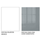 Armário de Cozinha Completa 270 x 60 cm Branco Cinza Lux Madesa 01
