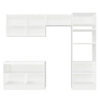 Armário de Cozinha Completa 270 x 60 cm Branco Branco Veludo Lux Madesa 01