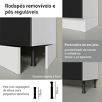 Armário de Cozinha Completa 270 cm Branco/Preto Lux Madesa 08