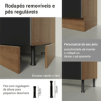 Armário de Cozinha Completa 270 cm Rustic/Preto Lux Madesa 08