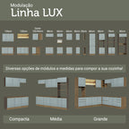 Armário de Cozinha Completa 310cm Rustic/Cinza Lux Madesa 01