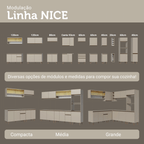 Armário de Cozinha Compacta 120 cm Suspensa Crema Nice Madesa 03