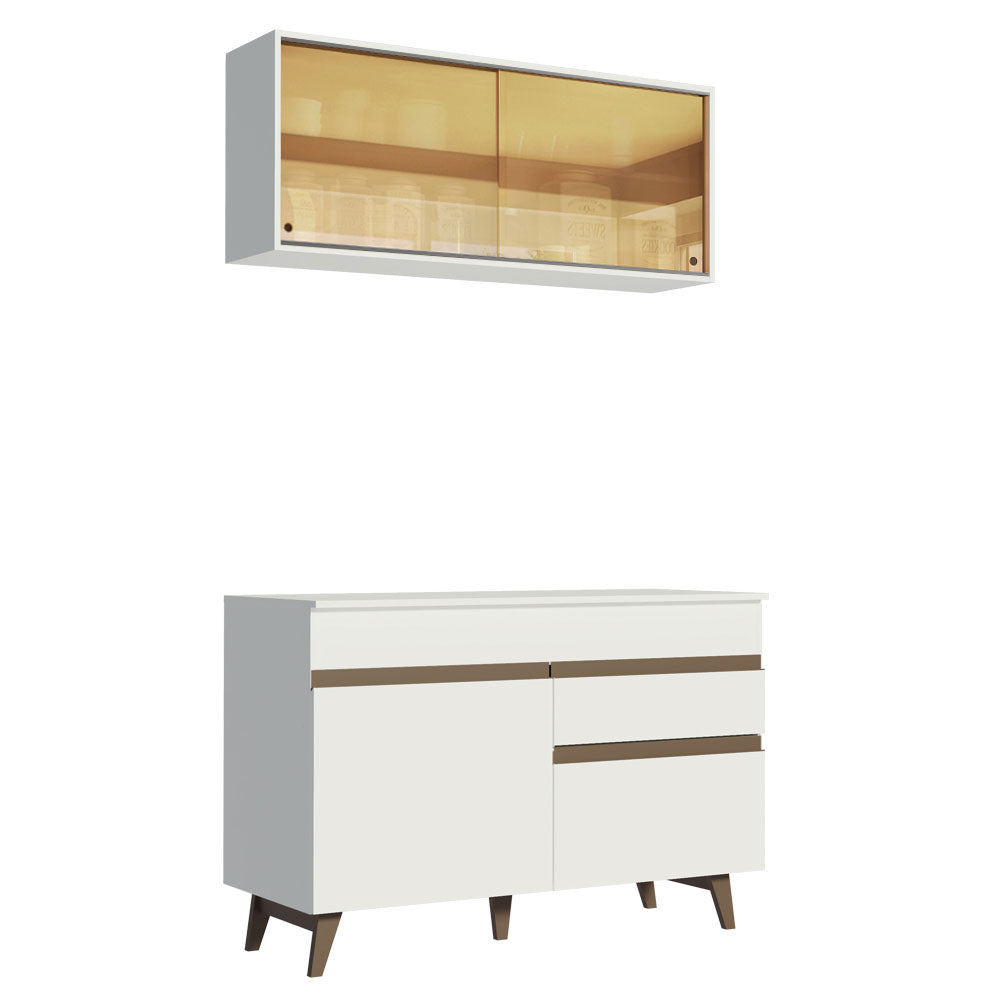 Armário de Cozinha Compacta 120cm Branco Reims Madesa 01