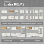 Armário de Cozinha Compacta 190cm Branco Reims Madesa 09