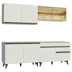Armário de Cozinha Completa 240cm Branco Reims Madesa 01