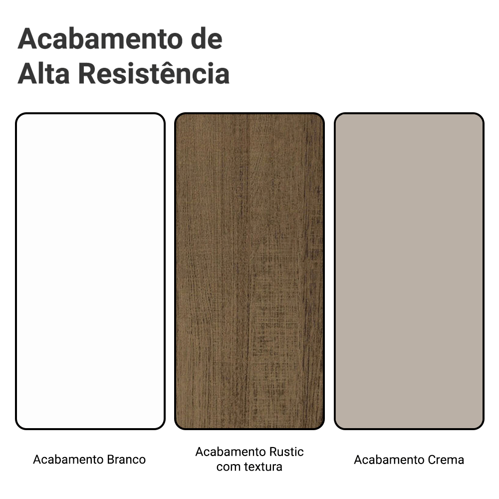 Armário de Cozinha Completa de Canto 100% MDF 448cm Branco/Rustic/Crema Smart Madesa 01