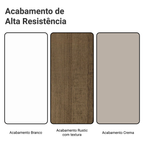 Armário de Cozinha Completa de Canto 100% MDF 448cm Branco/Rustic/Crema Smart Madesa 01