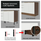 Armário de Cozinha Completa 270cm Rustic/Branco Stella Madesa 07