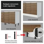 Armário de Cozinha Completa 270cm Branco/Rustic Stella Madesa 07