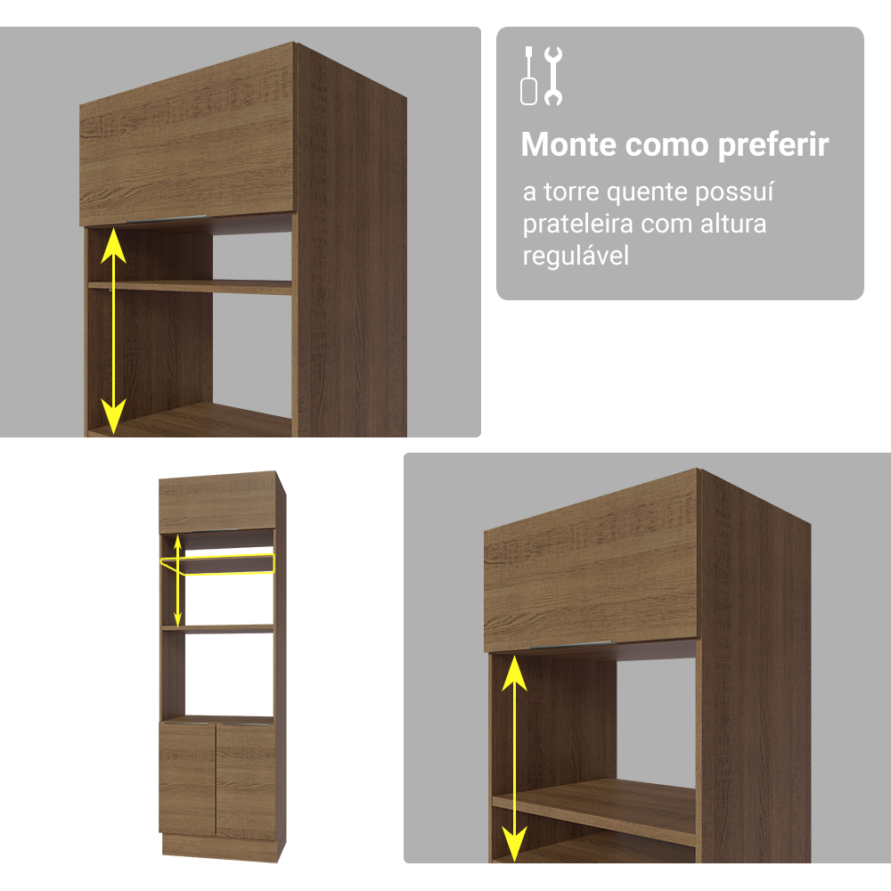 Armário de Cozinha Completa 340cm Rustic Stella Madesa 01