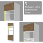 Armário de Cozinha Completa 340cm Branco/Rustic Stella Madesa 01