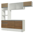 Armário de Cozinha Completa 240cm Branco/Rustic Topazio Madesa 01