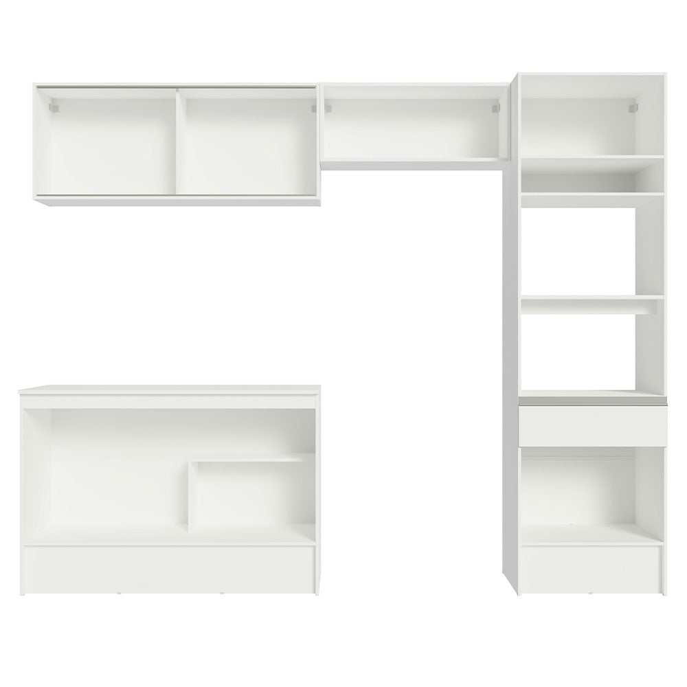 Armário de Cozinha Completa 260cm Branco Topazio Madesa 01