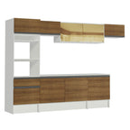 Armário de Cozinha Completa 300cm Branco/Rustic Diamante Madesa 02