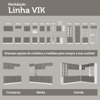 Armário de Cozinha Compacta 180 cm Branco/Cinza Vik Madesa 02